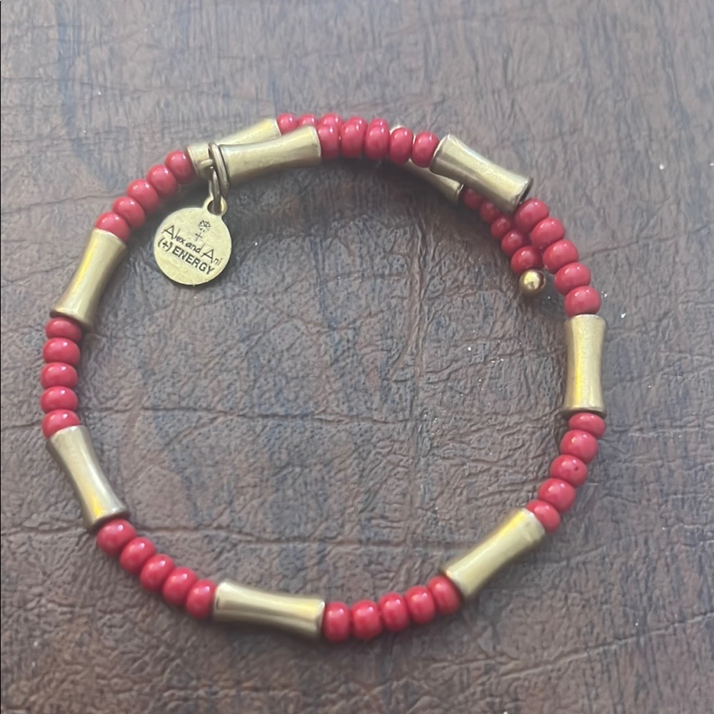 Red and Gold Beaded Bracelet